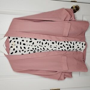 Kori open front lightweight blazer blush light pale pink 3/4 sleeves size small